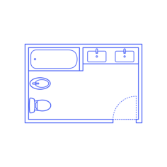 Layouts Bathrooms Primary Bidet 2 Wall Ink Drawing Svg Vector, Free Vectors File